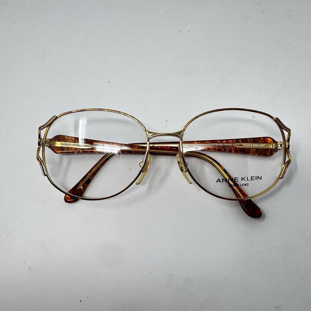 Vintage Anne Klein Valeria 322 Gold Tortoise Eyeglass Frames 56-17-135 New - Picture 9 of 10
